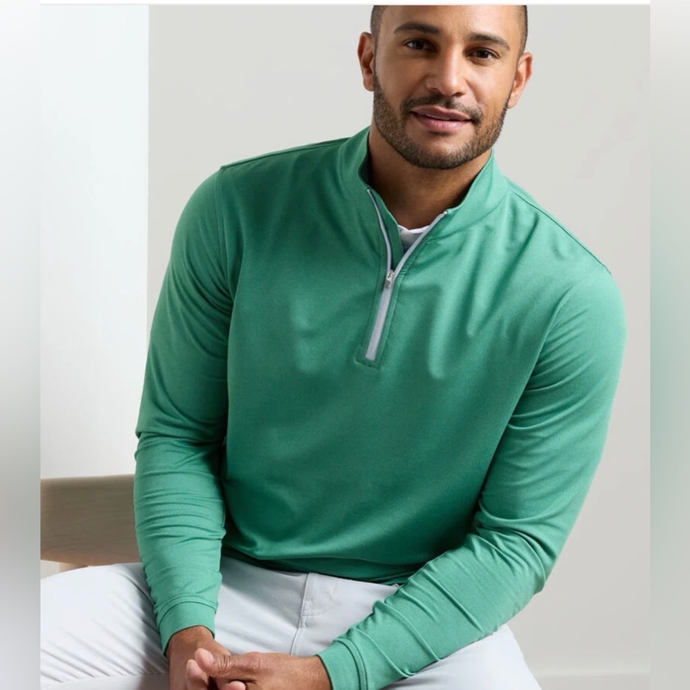 💜Peter Millar Perth Mélange Performance Quarter-Zip. - Picture 2 of 12
